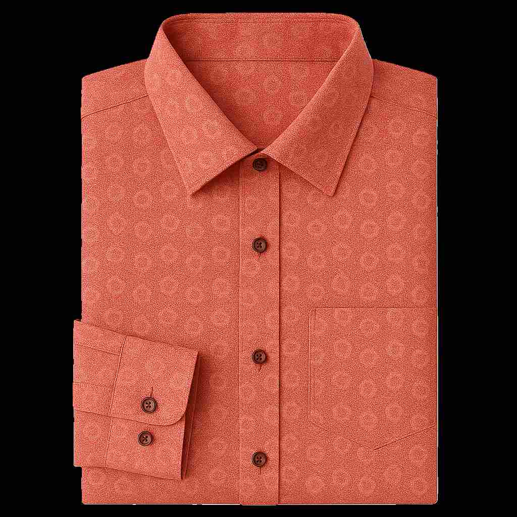 Red Terry Cotton Printed Shirt – Stylish Full Sleeve - Thumbnail 2