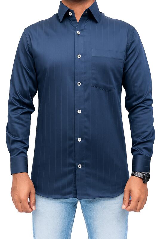 Executive Shadow Shirt: Midnight Navy