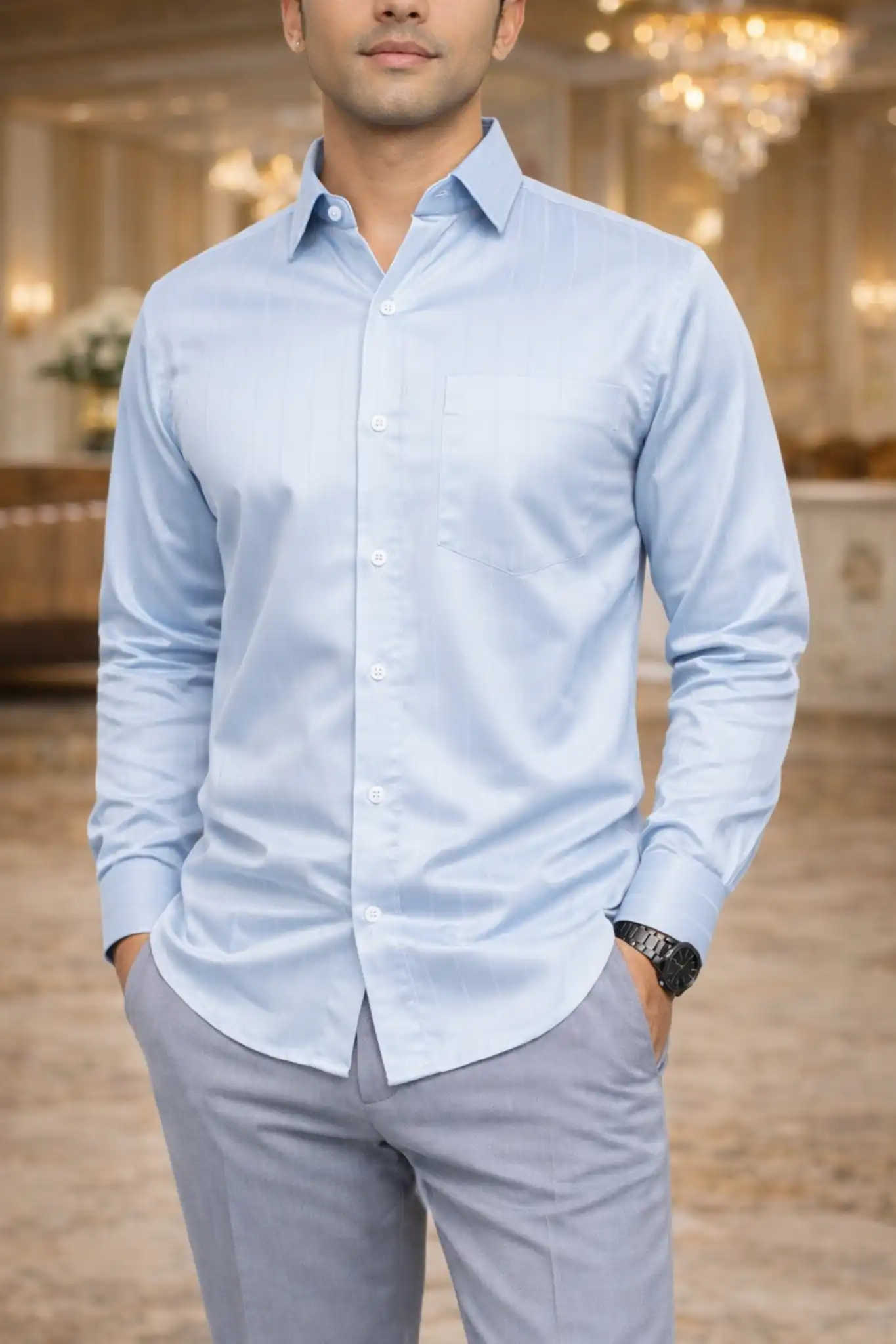 Executive Shadow Shirt: Sky Blue