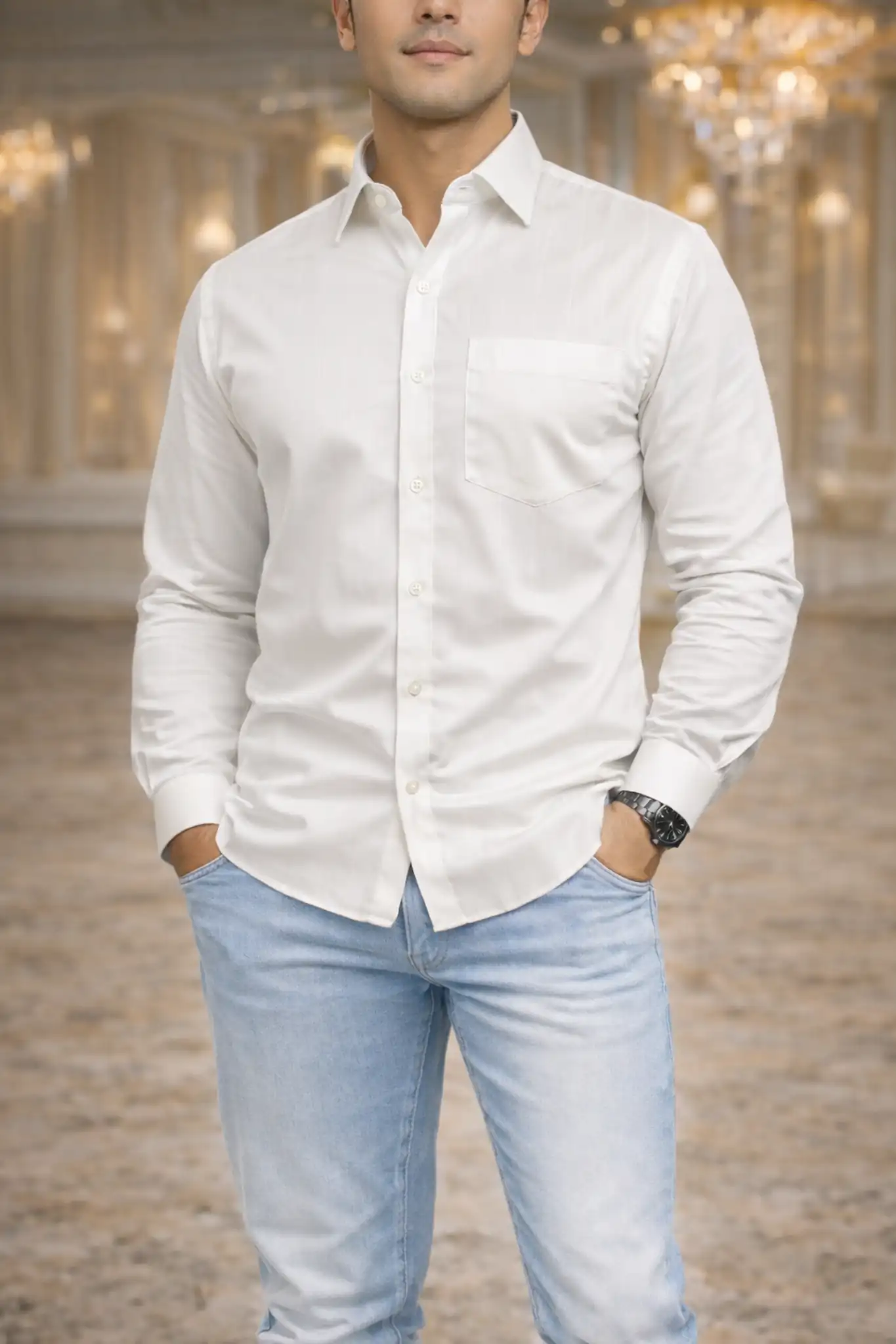 Executive Shadow Shirt: Glacier White - Image 2