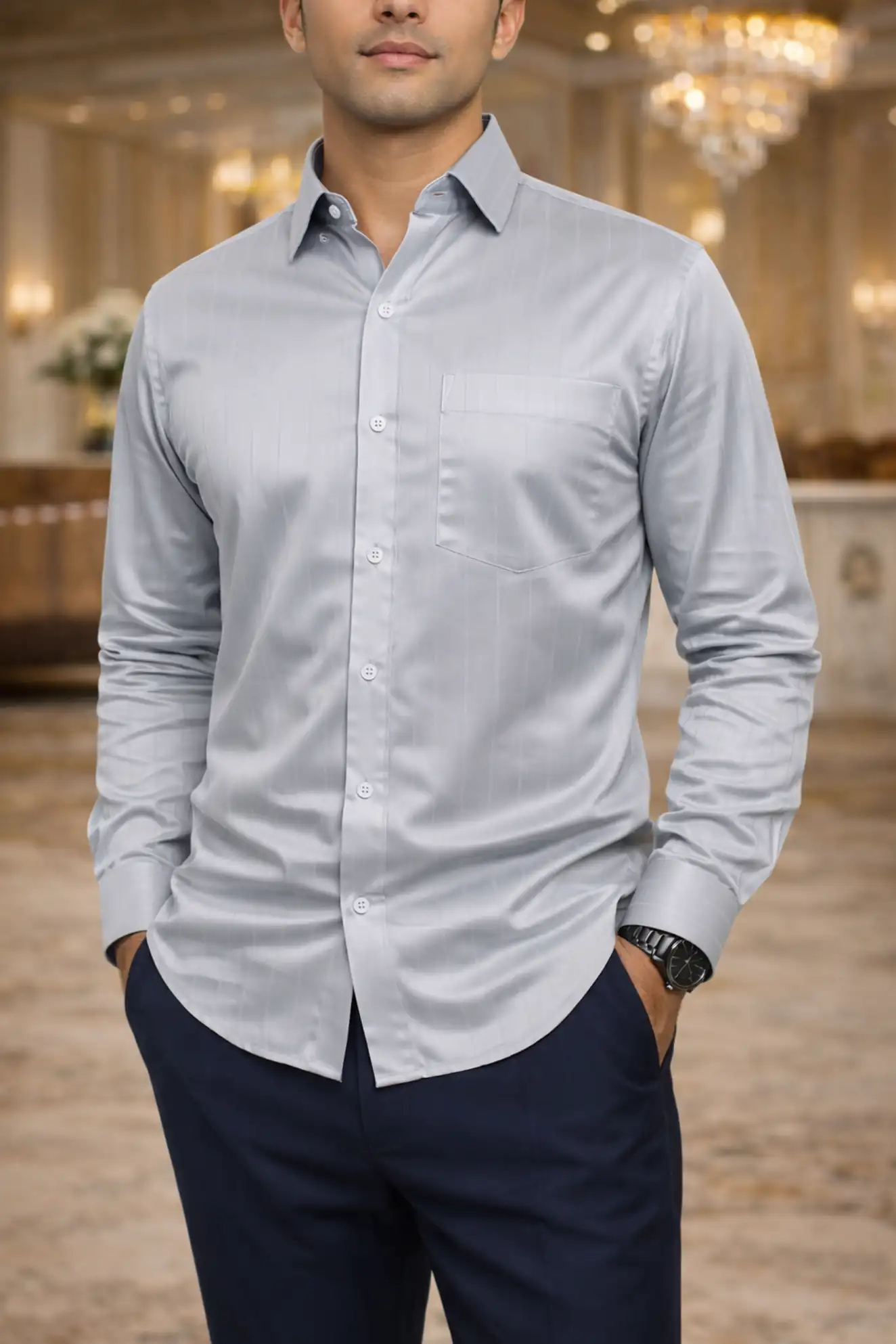 Executive Shadow Shirt – Platinum Grey - Image 2