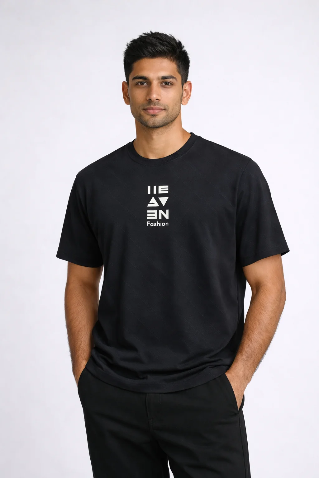 Men’s Popcorn Textured Crew Neck T-Shirt - Image 1