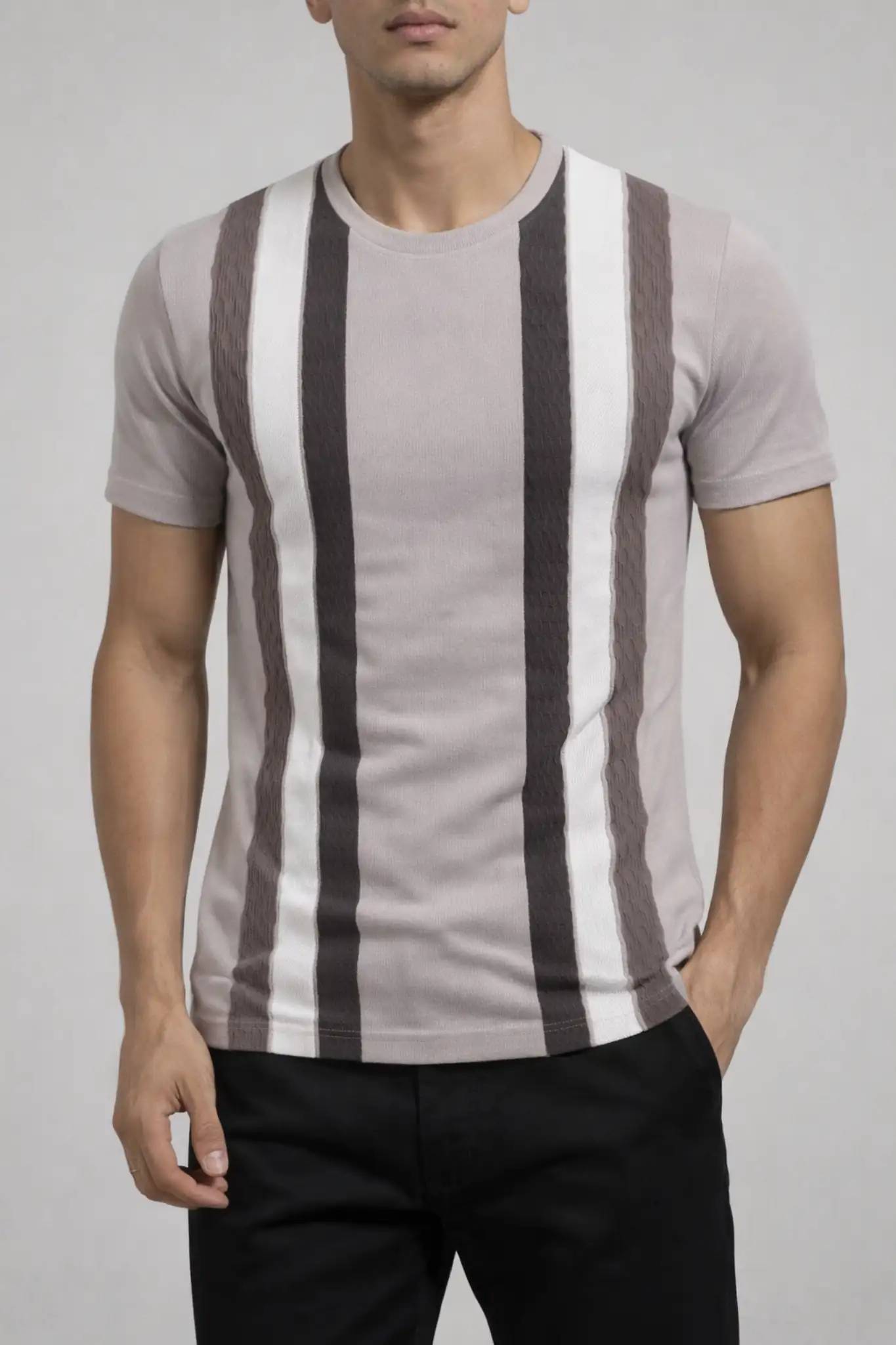 Men’s Vertical Stripe Premium Cotton T-Shirt