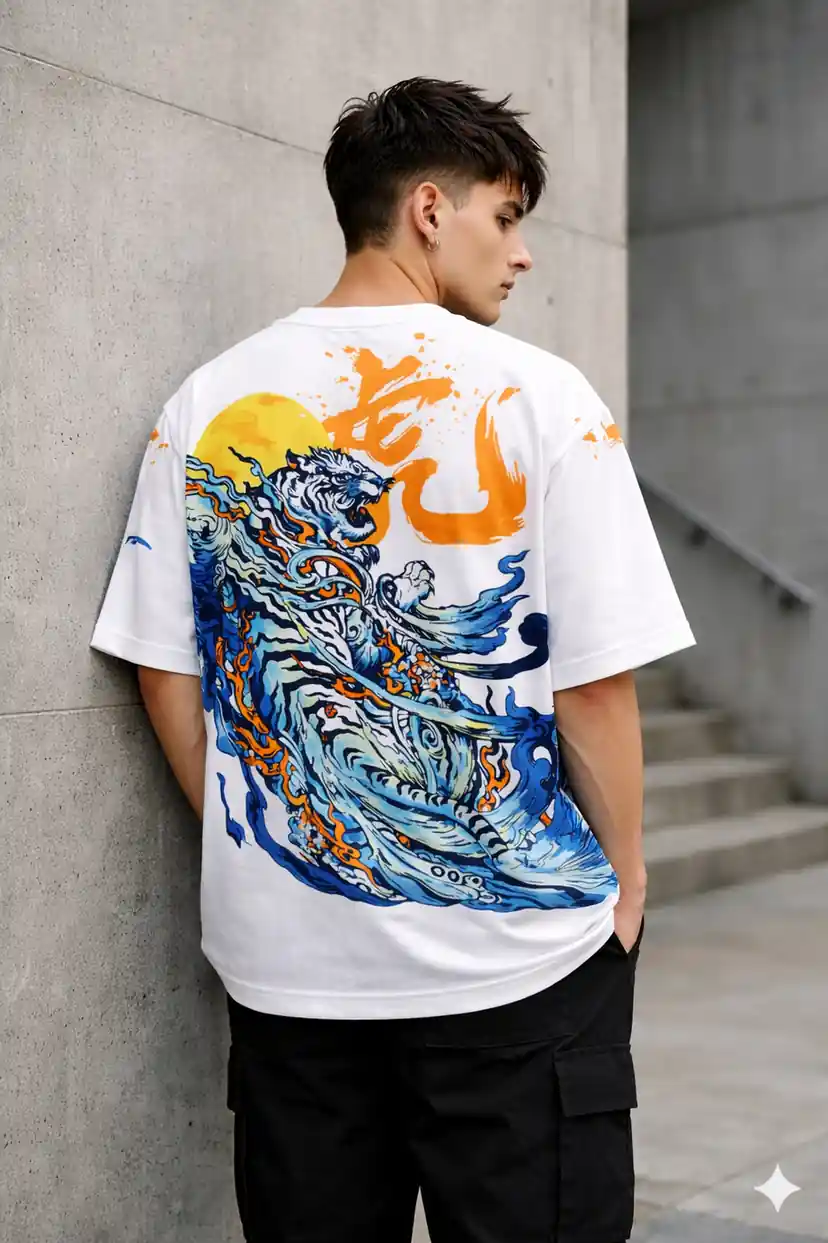 Tiger Wave Oversized T-Shirt